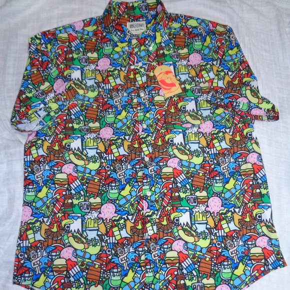 The Roosevelts RSVLTS Dare Mighty Things Button Down Shirt Size XXL NWT - Picture 1 of 3